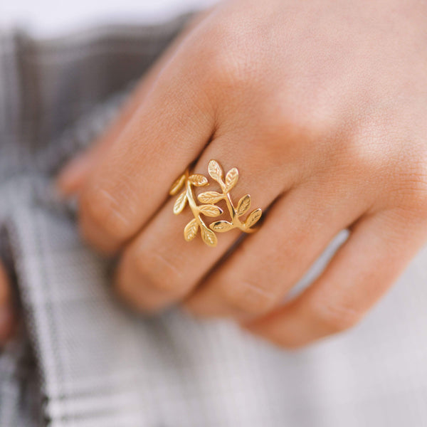 Bague feuille d'olivier de Palestine